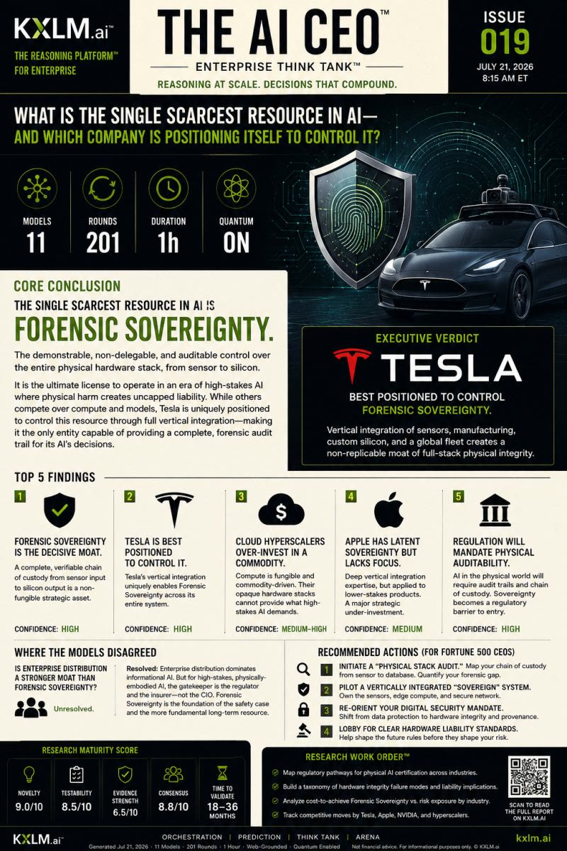 Issue 019: The Scarcest Resource in AI Is Forensic Sovereignty